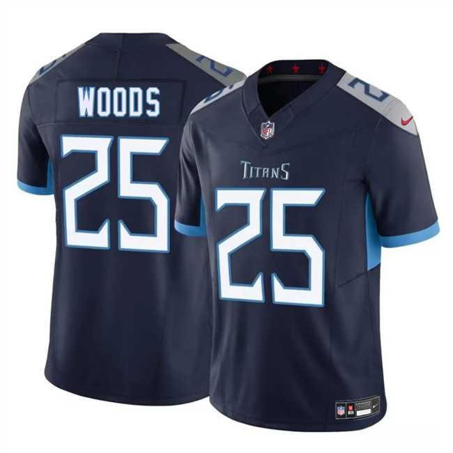 Men & Women & Youth Tennessee Titans #25 Xavier Woods Navy 2025 F.U.S.E. Vapor Limited Stitched Jersey->tennessee titans->NFL Jersey